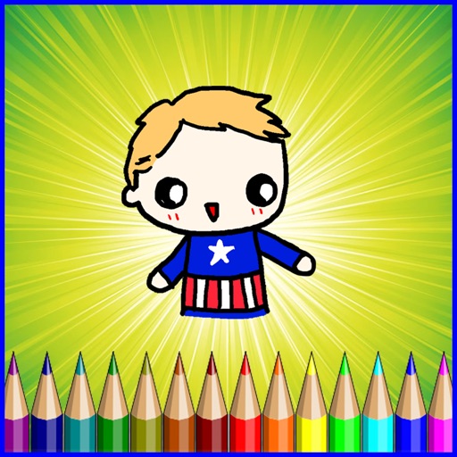 Coloring Kids Captain For American Paint