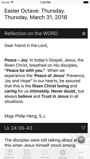 DGems: Daily Gospel Reflections by Msgr 