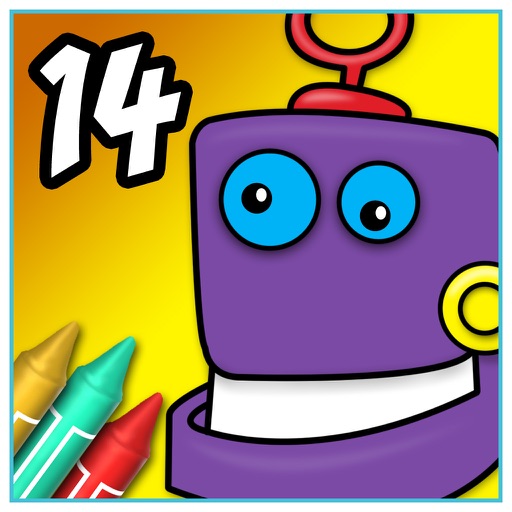 Coloring Book 14: Robots iOS App