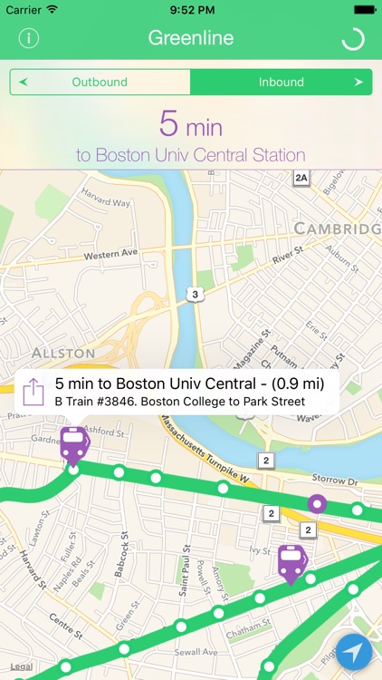 Greenline - MBTA Real-time Tracking for the Green Line