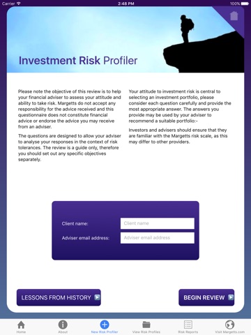 Margetts Risk Profiler screenshot 3