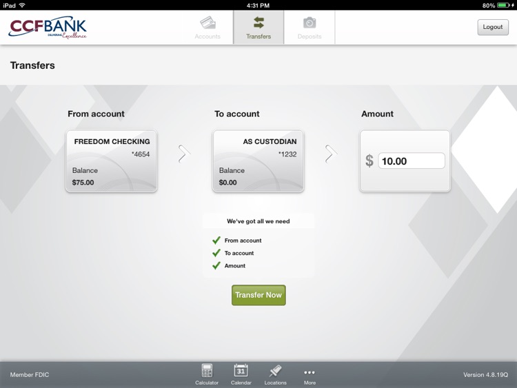 CCFBANK Mobile for iPad screenshot-3