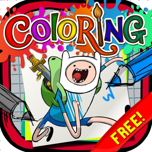 Coloring Book : Painting Pictures Adventure Time  Cartoon Free Edition