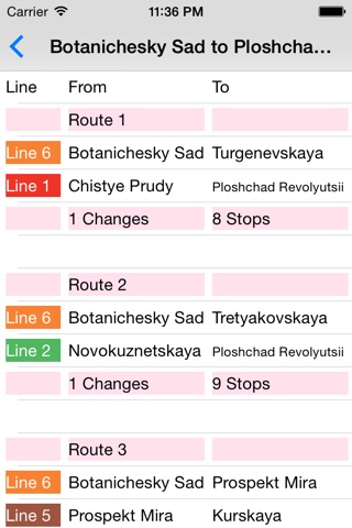 Moscow Metro Route Planner screenshot 2