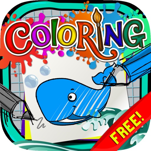 Coloring Book : Painting  Pictures on Sea Animals For Kids Free Edition icon