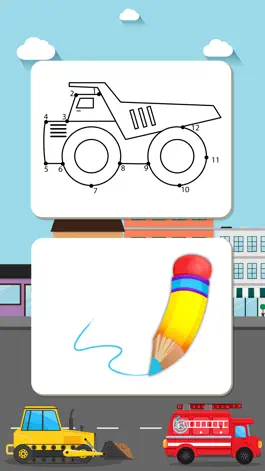 Game screenshot Trucks Connect the Dots and Coloring Book for Kids Lite apk