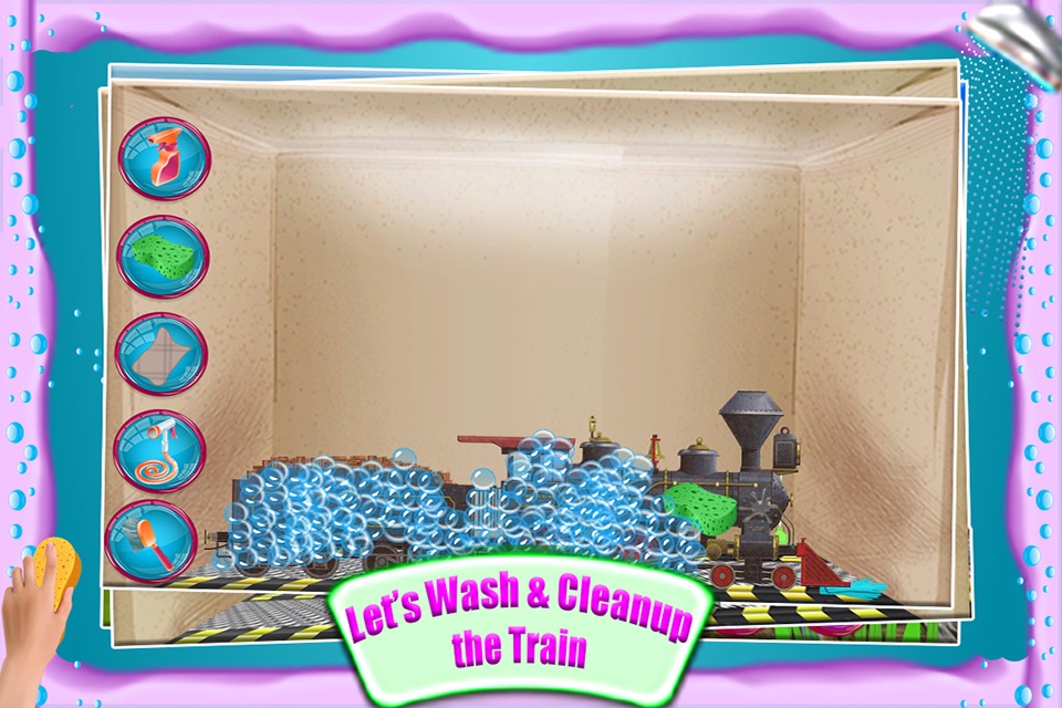 Train Wash Salon – Cleanup & fix rusty & messy locomotive in this washing game screenshot 3