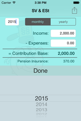 SV & ESt - social security (SVA) and income tax calculator for self-employed people in Austria screenshot 3