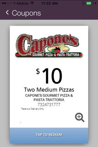 Capone’s Gourmet Pizza & Pasta screenshot 3
