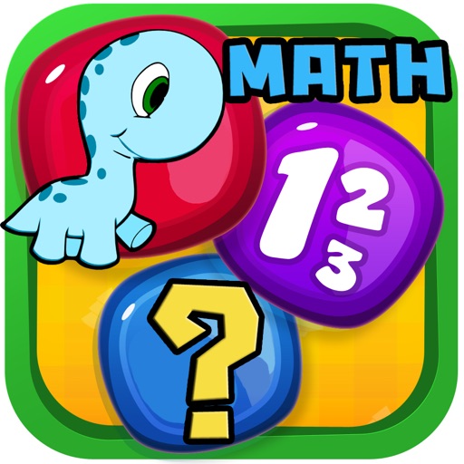 Maths Dino kids Jurassic Icon