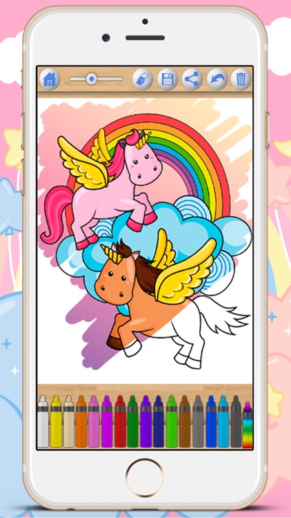 Paint pictures of unicorns Drawings of unicorn coloring or painting the ...