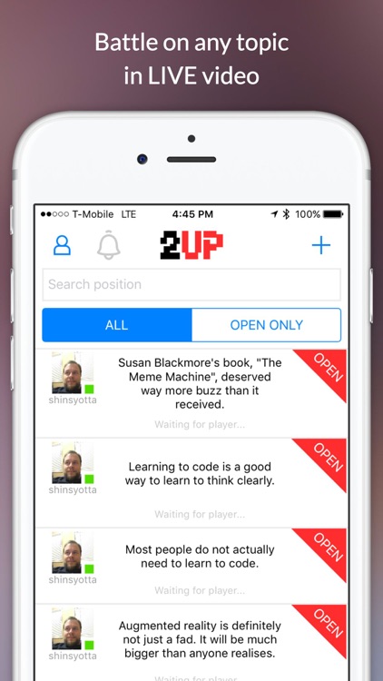 2UP Live Video Debate - Politics, Sports, Religion