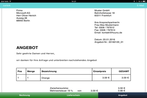 Rechnung Lite App screenshot 3