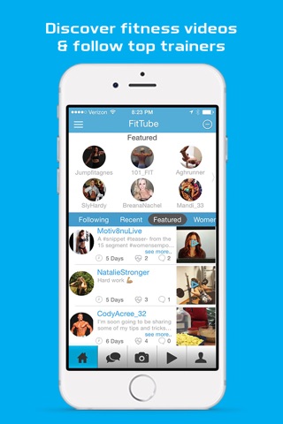FitTube - social fitness videos screenshot 2
