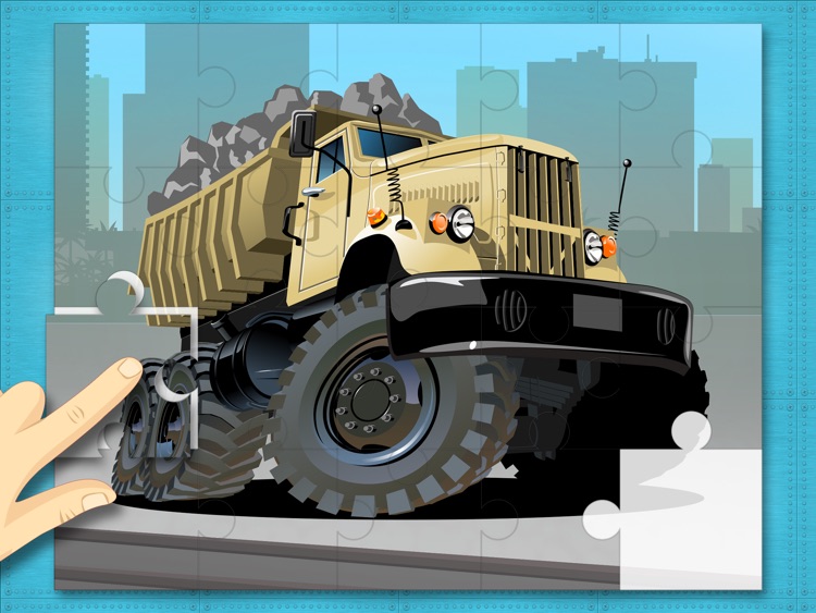 Trucks and Vehicles Jigsaw Puzzles : free logic game for toddlers, preschool kids and little boys