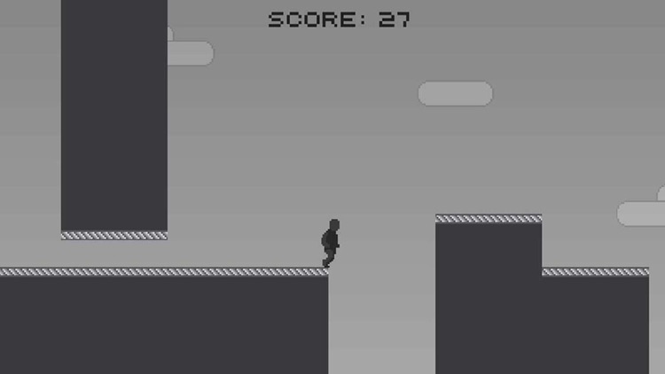 Pixel Alien Escape Shadow Runner:Black nd White