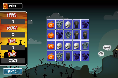 Onet Halloween Pumpkin Match screenshot 2