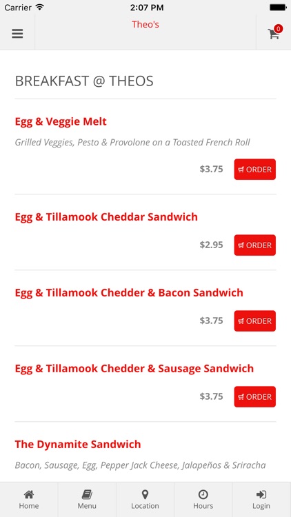 Theo's Online Ordering