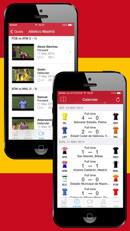 Football Scores Spanish 2011-2012 Standing Video of goals Lineups Scorers Teams info