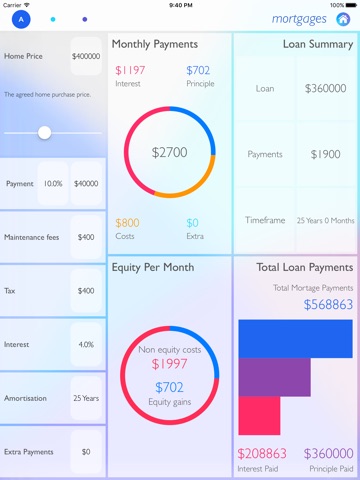mortgages - A beautiful, powerful, mortgage optimization tool screenshot 4