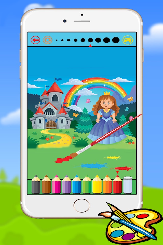Princess Castle Coloring Book - Drawing for kids free games screenshot 3