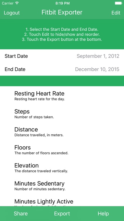 Health Exporter for Fitbit to CSV