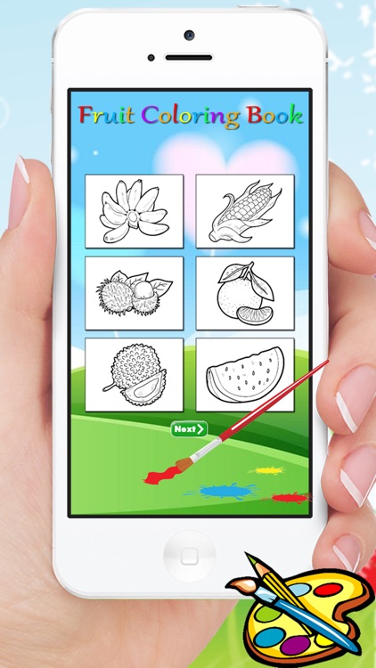 Food Coloring Book for Kids - Fruit Vegetable drawing games