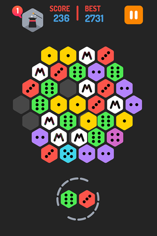 Merge Blocks - Merging hexagon puzzle fun game, rotate and merged screenshot 2