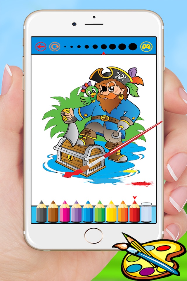 Pirate Coloring Book - Sea Drawing for Kids Free Games screenshot 3