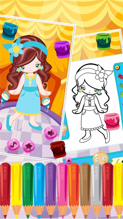 Little Girl Fashion Coloring World Drawing Educational Kids Game screenshot-4