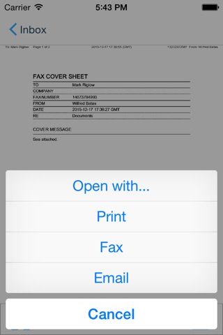 MetroFax–Send fax from iPhone screenshot 3