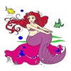 Kids Coloring Book - Cute Cartoon Mermaid 6