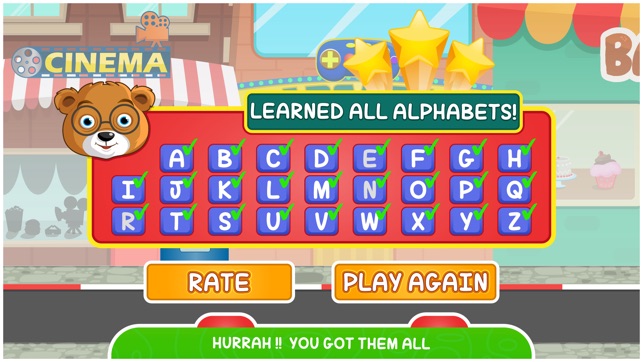 ABC Go Skateboard with Bear Free - Alphabets learning game f(圖5)-速報App