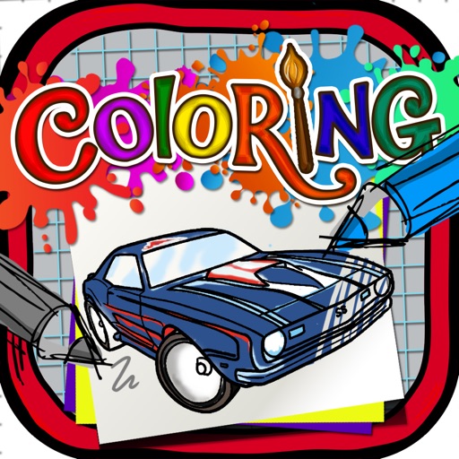 Coloring Book Painting Pictures Cartoon -  "Hot Wheels edition"