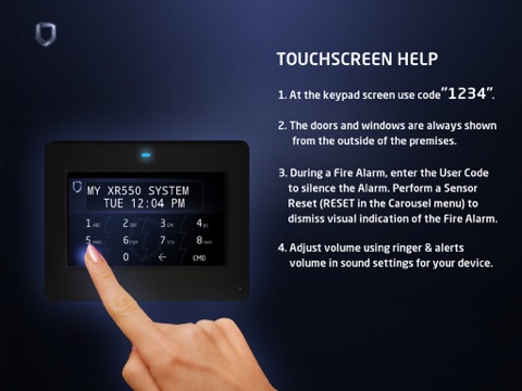 Screenshot of DMP Touchscreen