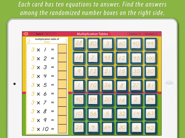 Multiplication Tables LITE - A Montessor