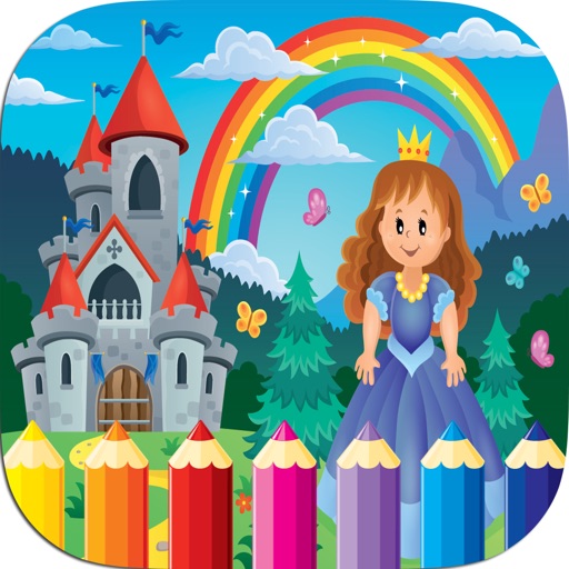 Princess Coloring Book Art Game HD Free icon