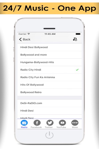 Bollywood & Hindi Music Hits! The best Indian , punjabi and desi songs from live internet radio FM stations screenshot 2