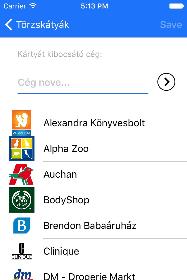 Törzskártya screenshot 2