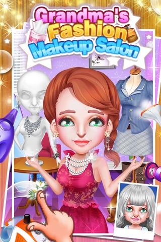 Grandma's Fashion Makeup Salon - Makeover, Dressup & SPA Games FREE screenshot 3