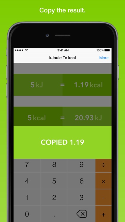 kJoule To kcal, the fastest energy converter