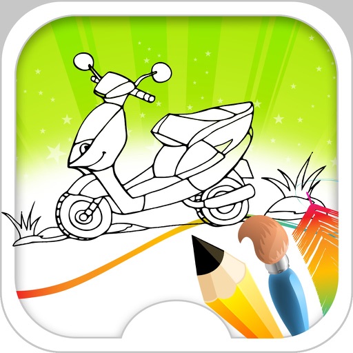 Motorcycle Coloring Book Icon