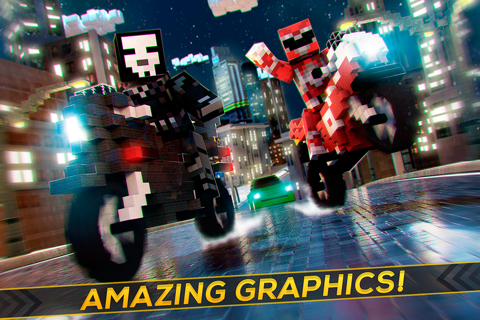 Blocky Superbikes Race Game | Free Cube City Moto Racing screenshot 3