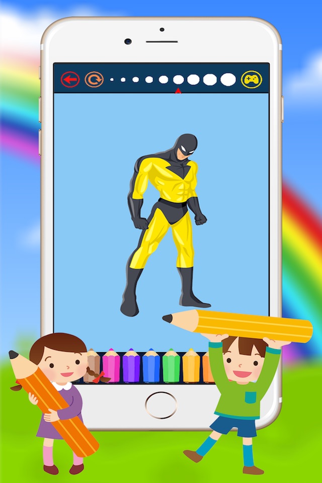 Cartoon Superhero Coloring Book - Drawing for kid free game screenshot 2