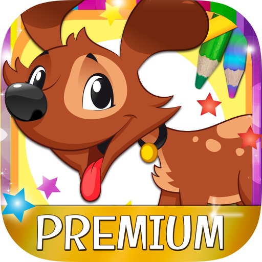 Coloring book paint dogs puppies educational games children - Premium icon