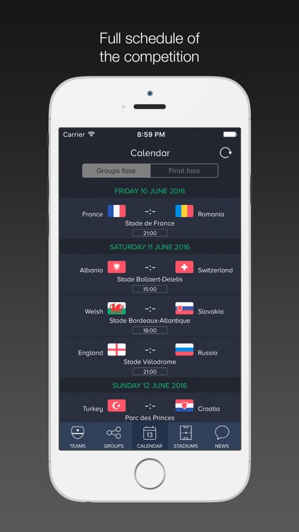 France 2016 Pro / Scores for Euro Cup - Euro 2016