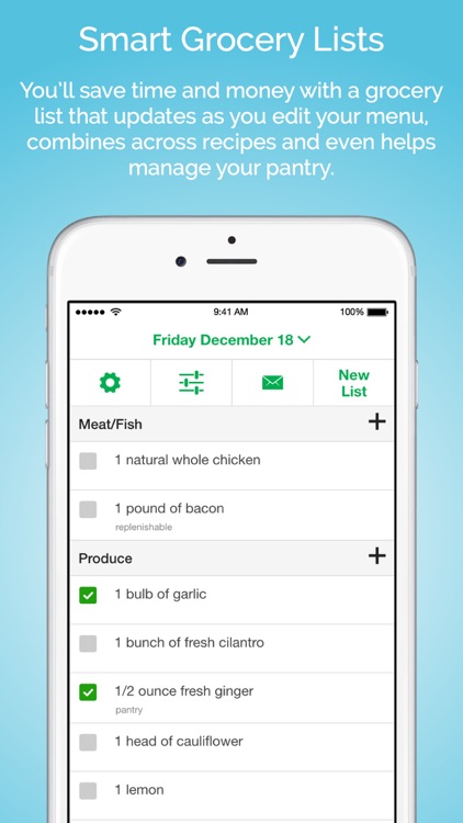 Gatheredtable - Customized weekly menus and smart grocery lists