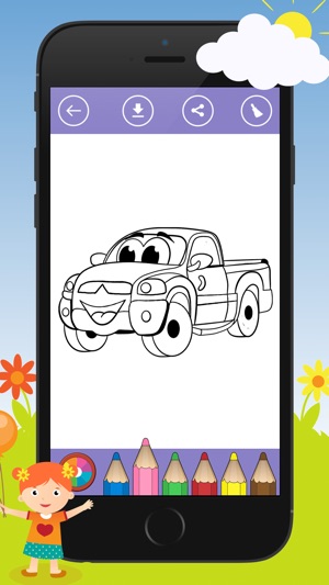 着色书 儿童汽车: 游戏，学习如何画一幅画 (Coloring book : Car)(圖3)-速報App