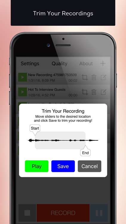 Mobile Podcaster - Record and Publish Your Podcast to WordPress, Libsyn and Dropbox screenshot-1