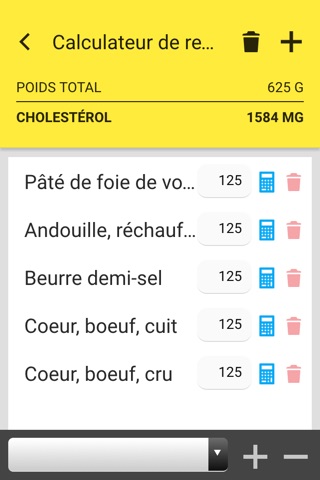 Cholesterol Table: diet aid screenshot 4